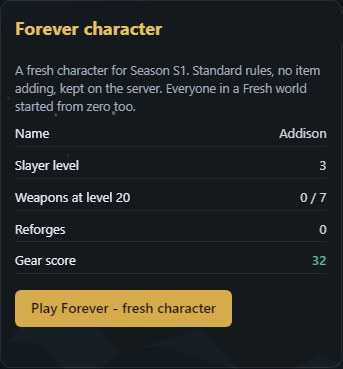 A Forever Beta character in the launcher
